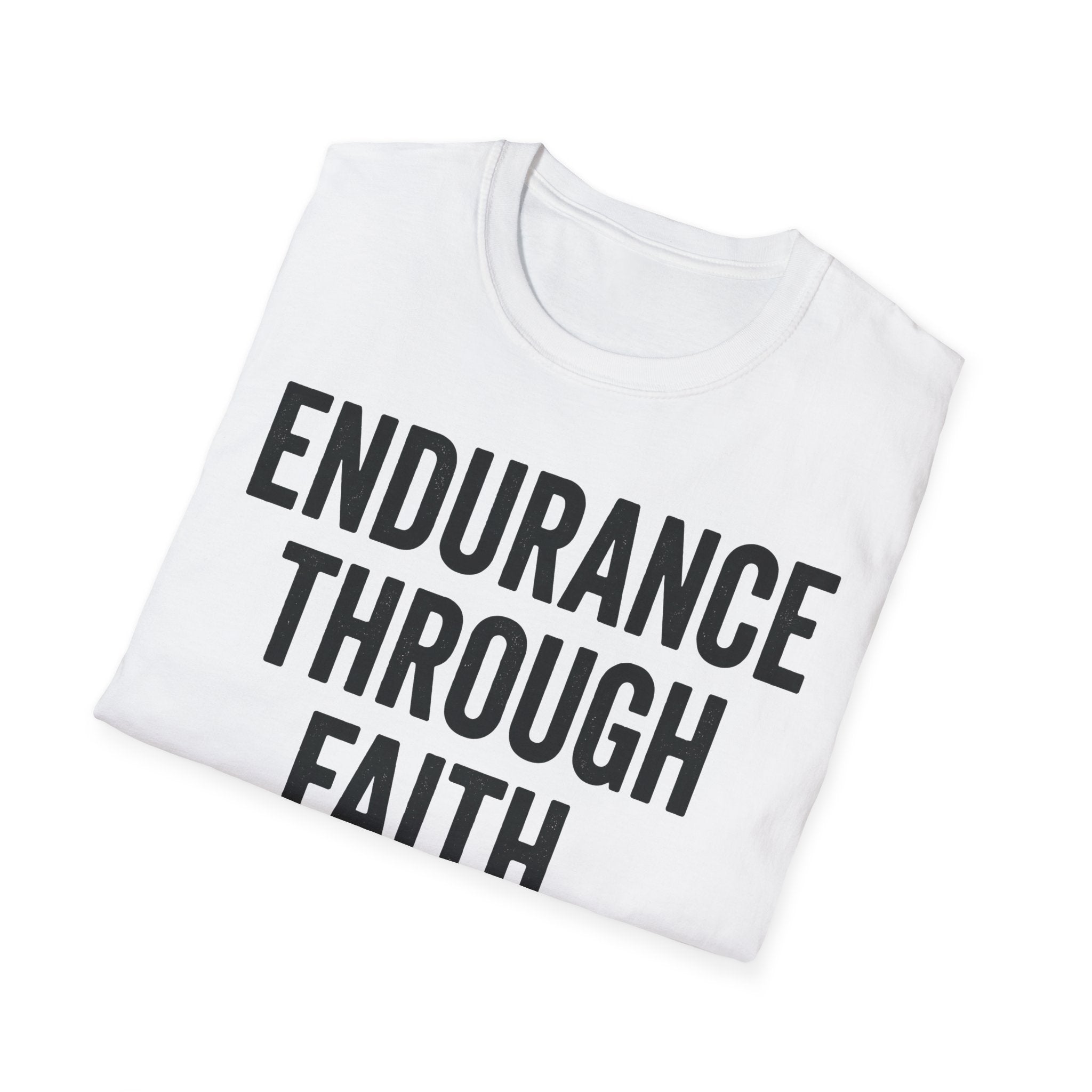 Endurance Through Faith - Run with Purpose Christian Runner T-Shirt