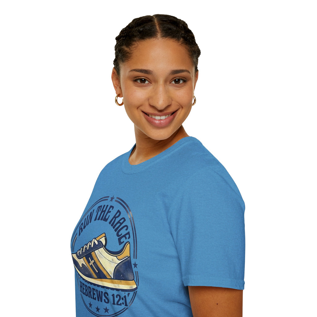 Run The Race - Hebrews 12:1 Christian Christian Runner T-Shirt