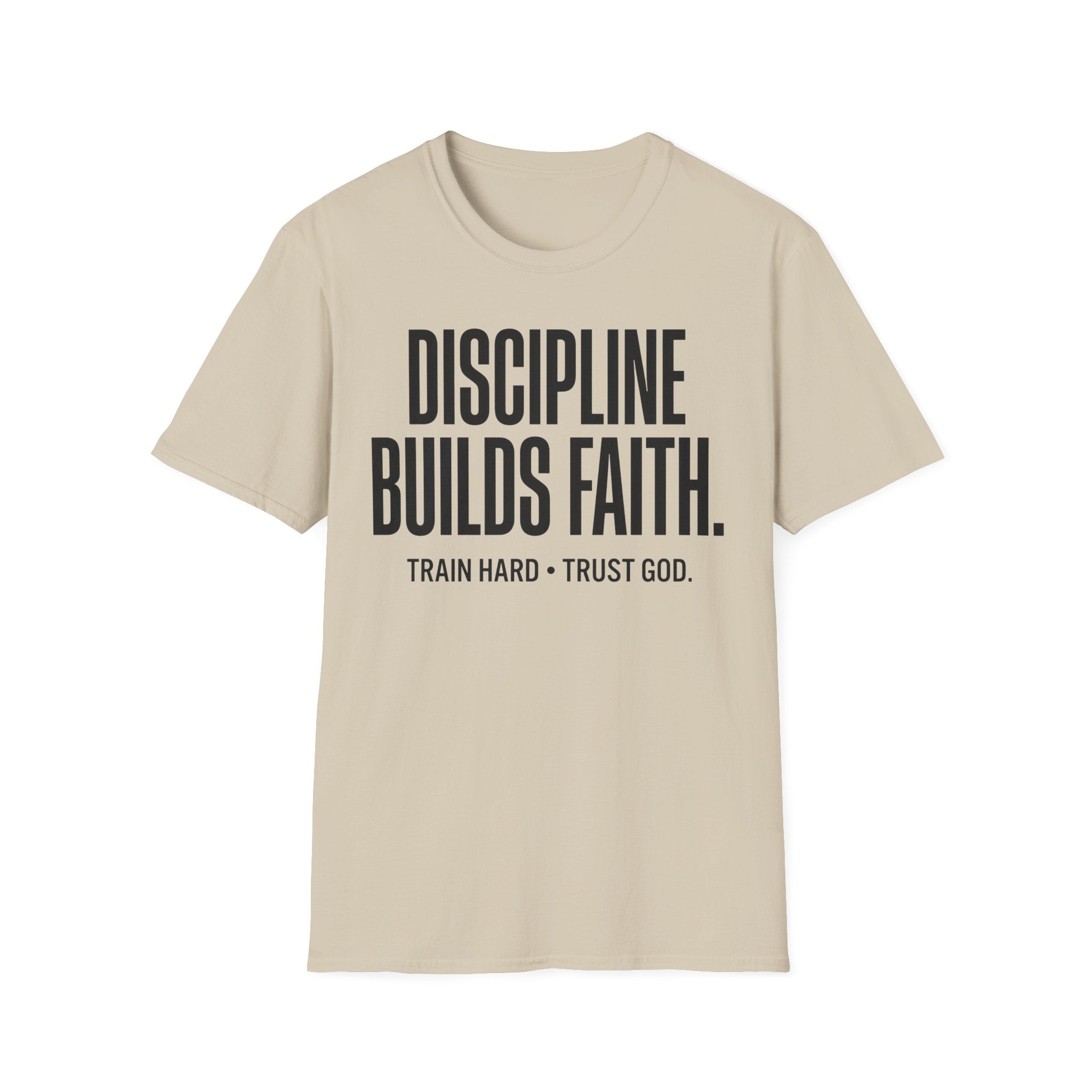 Discipline Builds Faith - Train Hard - Trust God Christian Runner T-Shirt