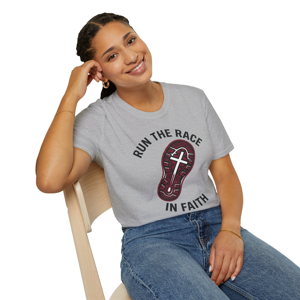 Run the Race in Faith Christian Runner T-Shirt