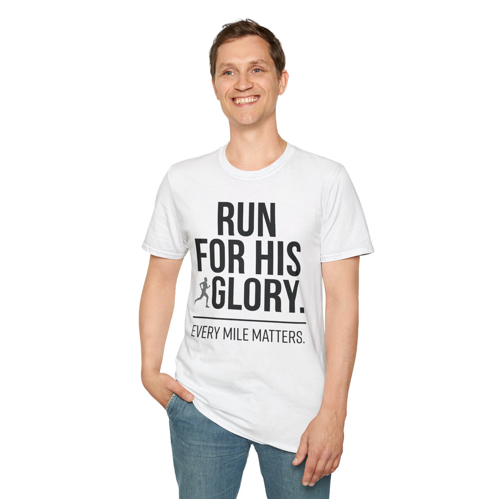 Run for His Glory Christian Runner T-Shirt (Male)