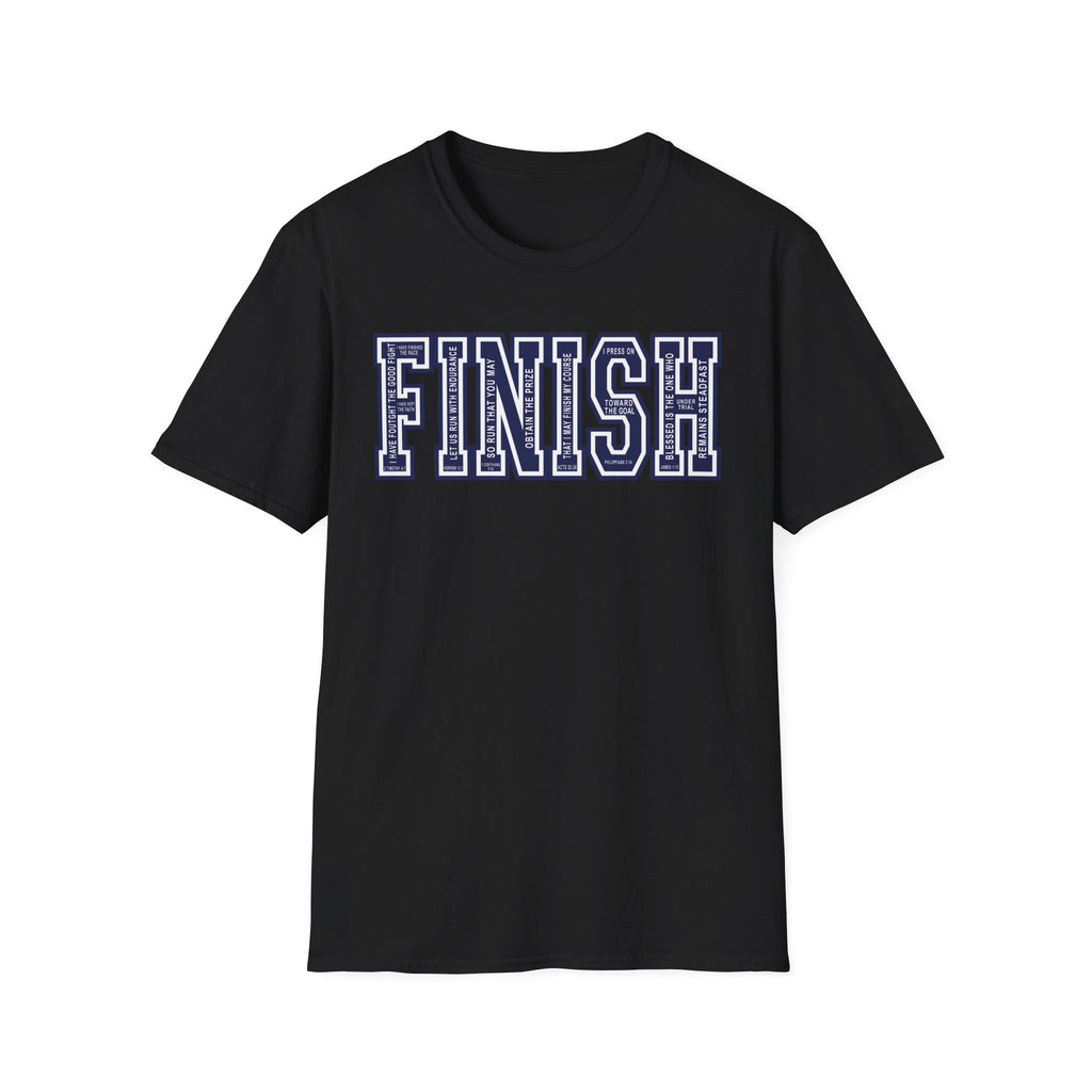 FINISH Christian Runner T-Shirt (Navy Blue)