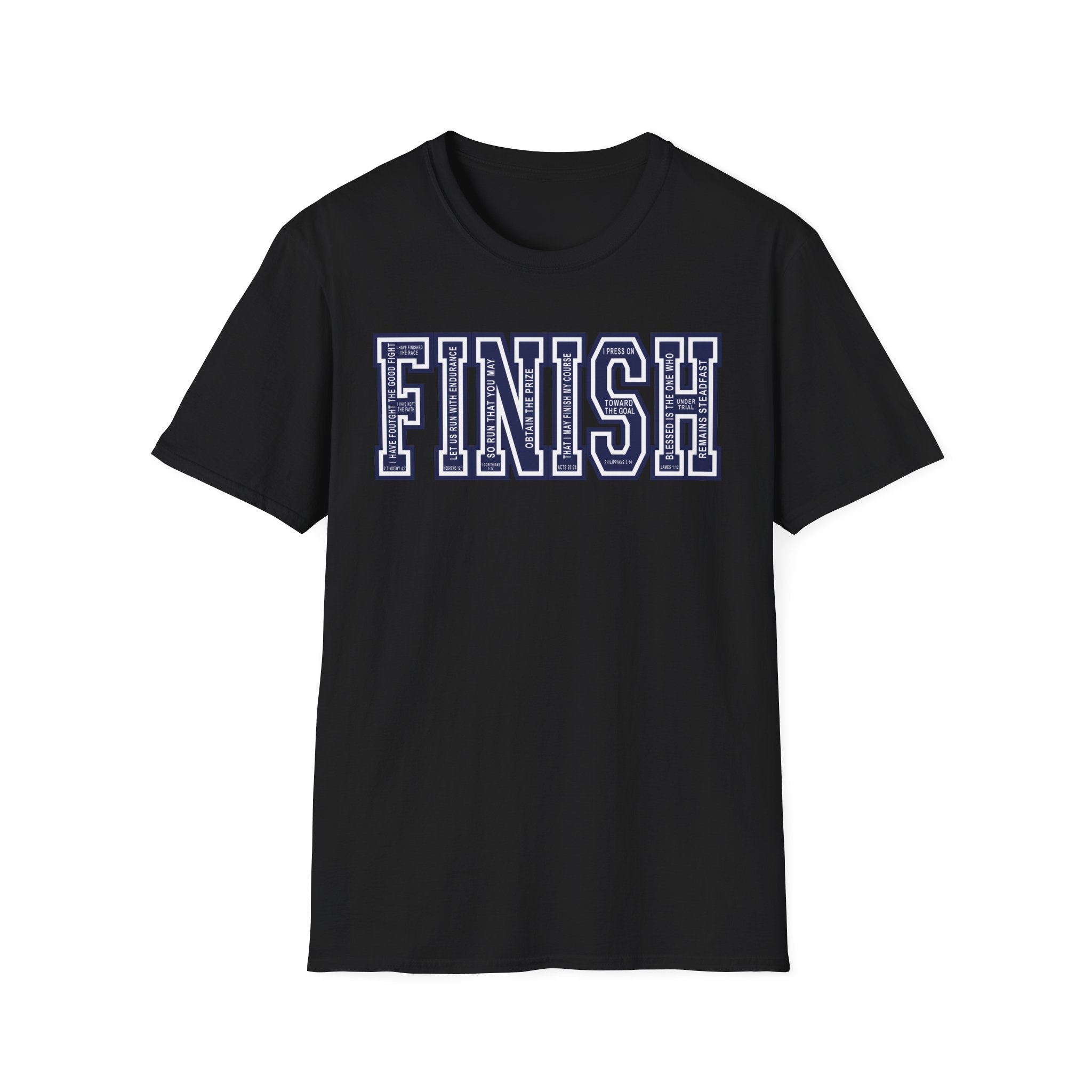 FINISH Christian Runner T-Shirt (Navy Blue)