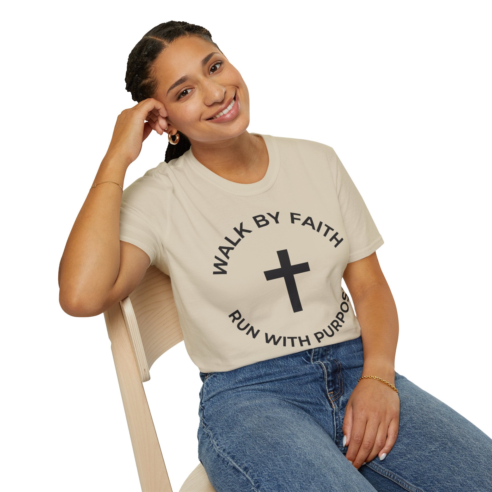 Walk by Faith - Run with Purpose Christian Runner T-Shirt