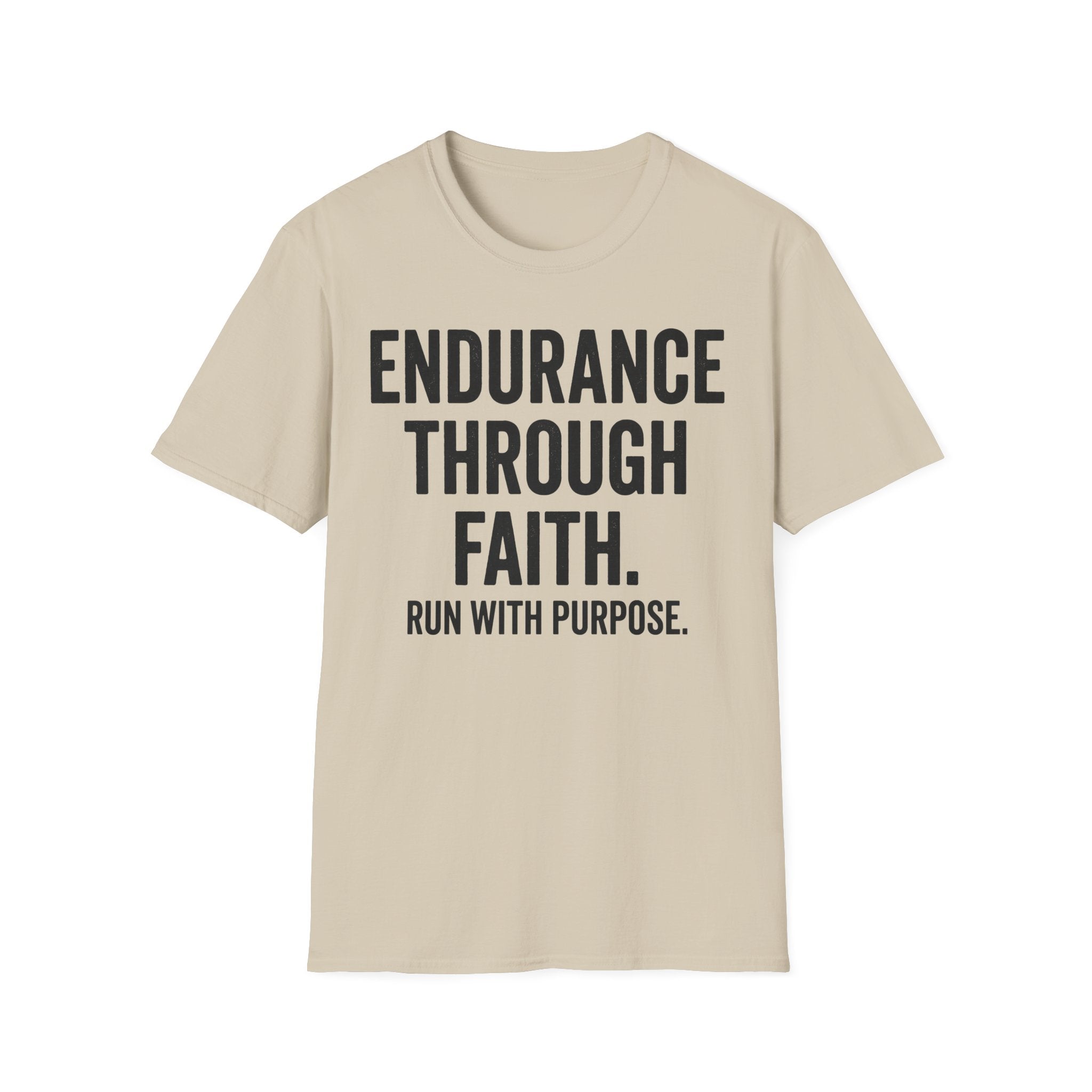 Endurance Through Faith - Run with Purpose Christian Runner T-Shirt