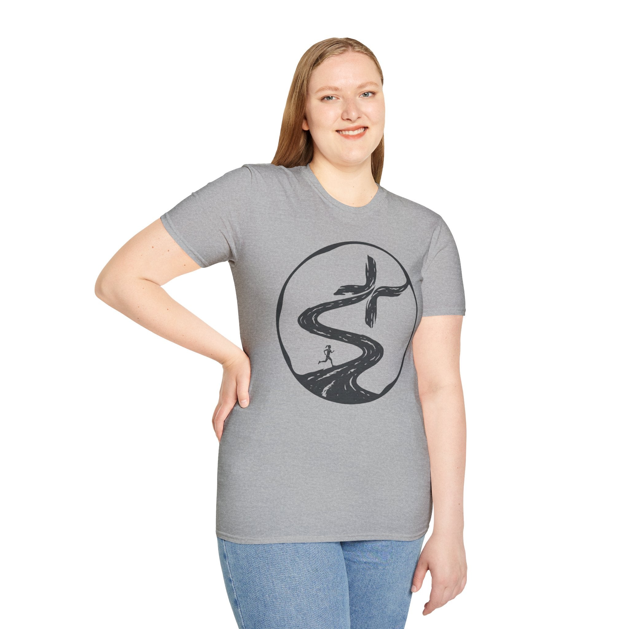 Winding Road to the Cross Christian Runner T-Shirt (Female)