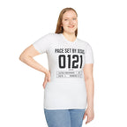 Pace Set by Jesus 0121 Bib Style Christian Runner T-Shirt
