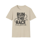 Run the Race - Finish with Faith Christian Runner T-Shirt