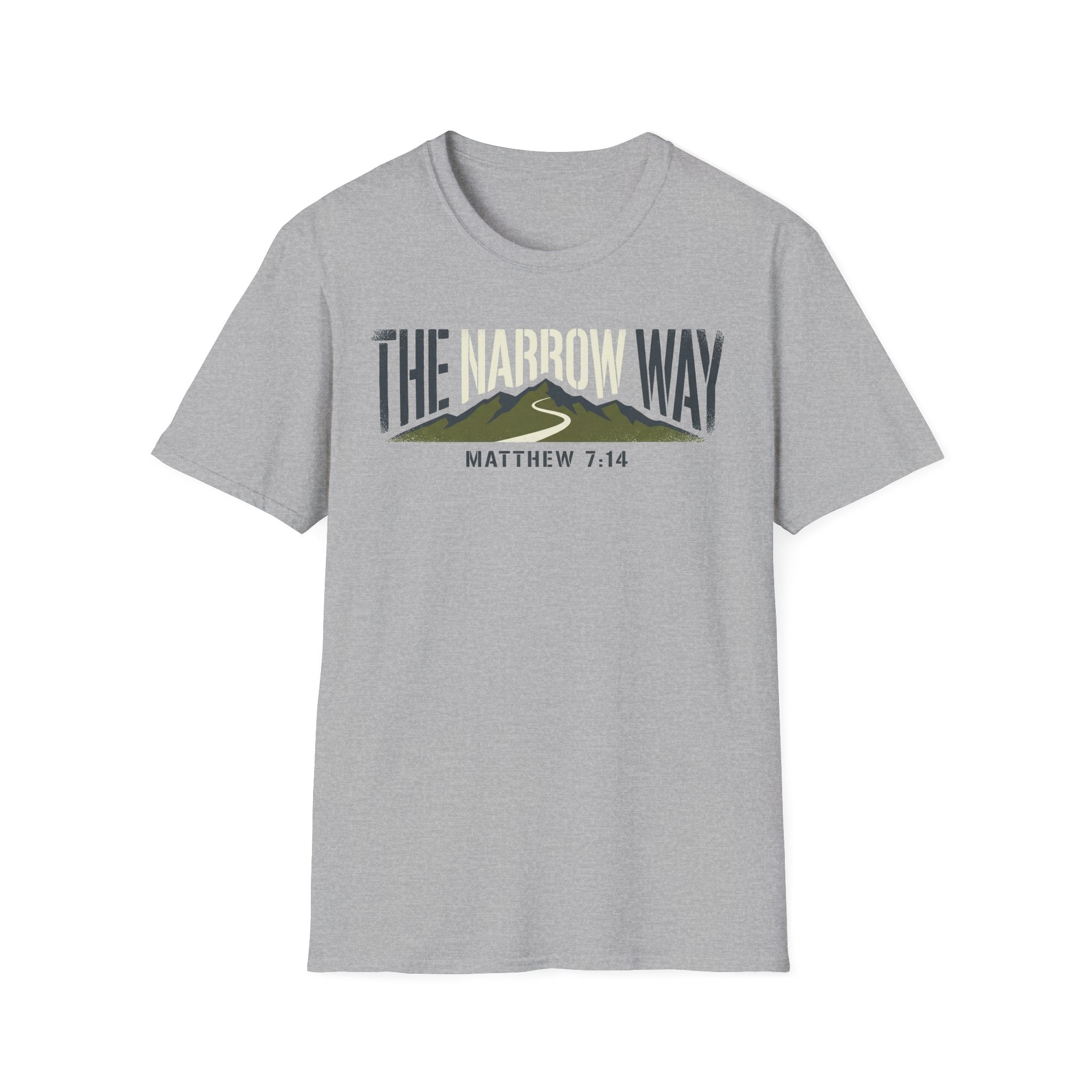 The Narrow Way - Matthew 7:14 Christian Runner T-Shirt