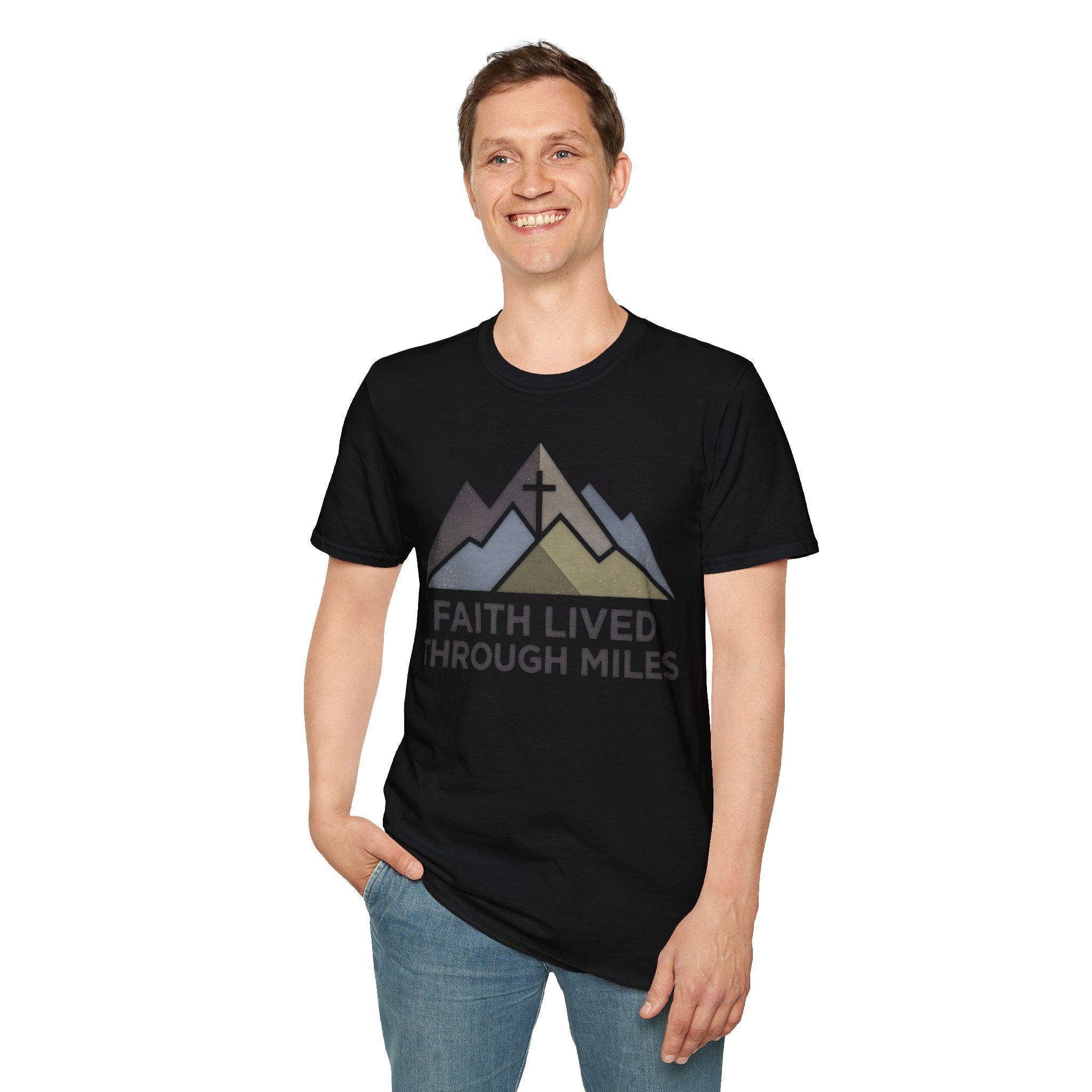 Faith Lived Through Miles Christian Runner T-Shirt