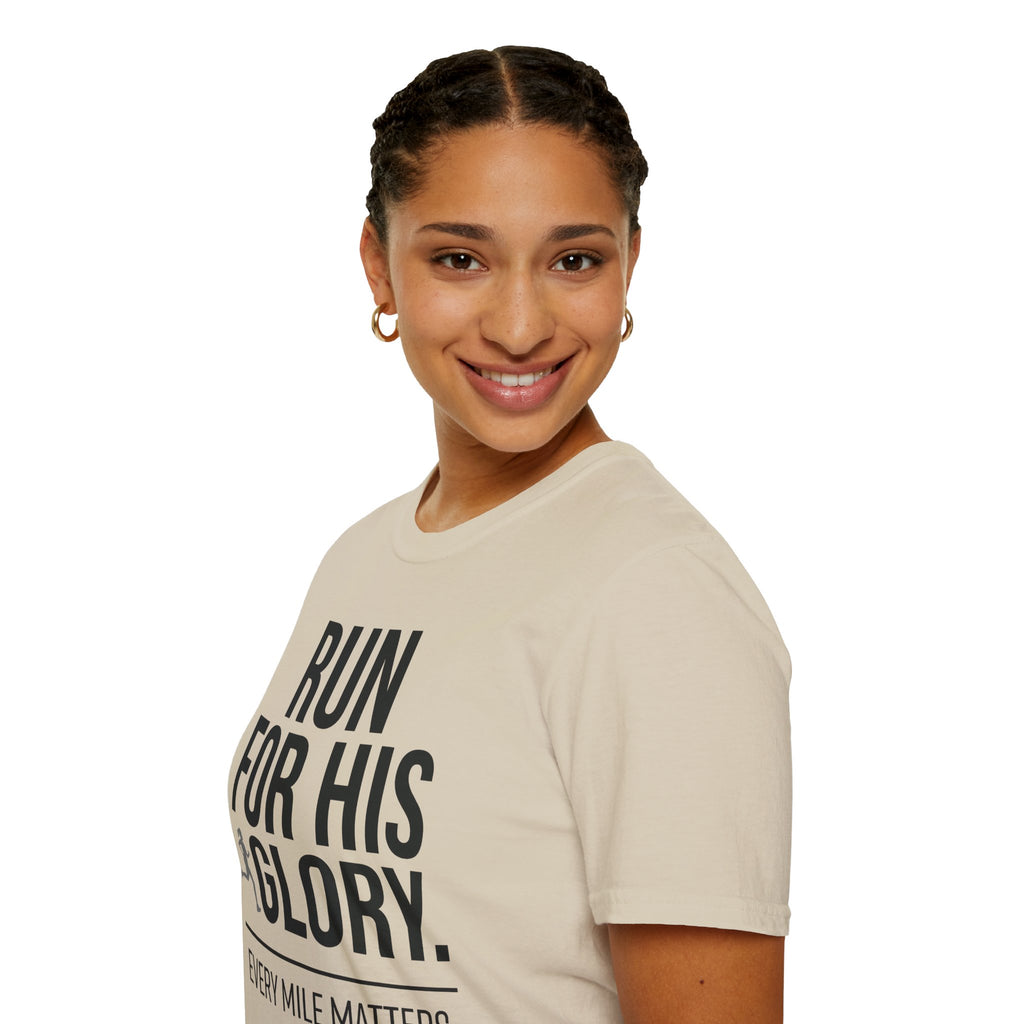Run for His Glory Christian Runner T-Shirt (Female)