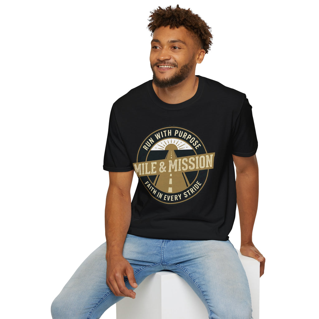 Mile & Mission: Run with Purpose Christian Runner T-Shirt