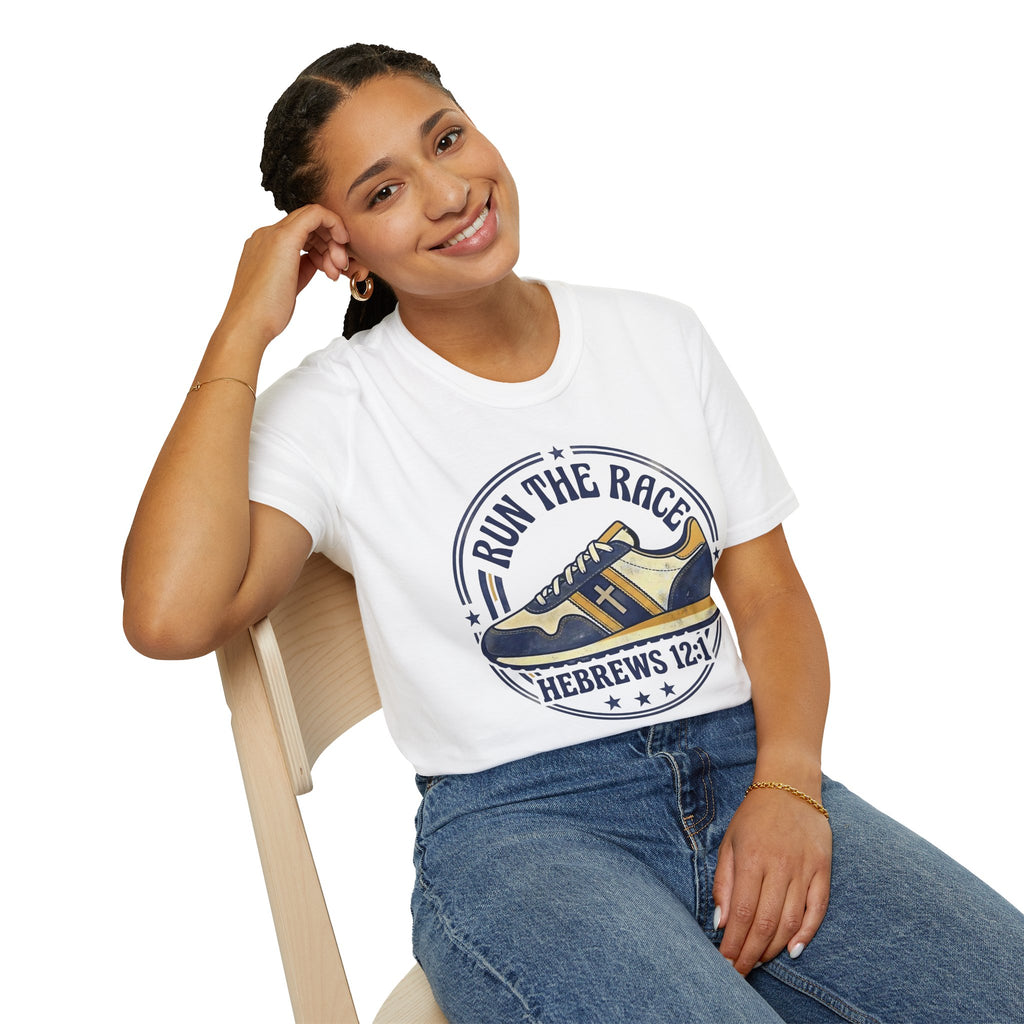 Run The Race - Hebrews 12:1 Christian Christian Runner T-Shirt