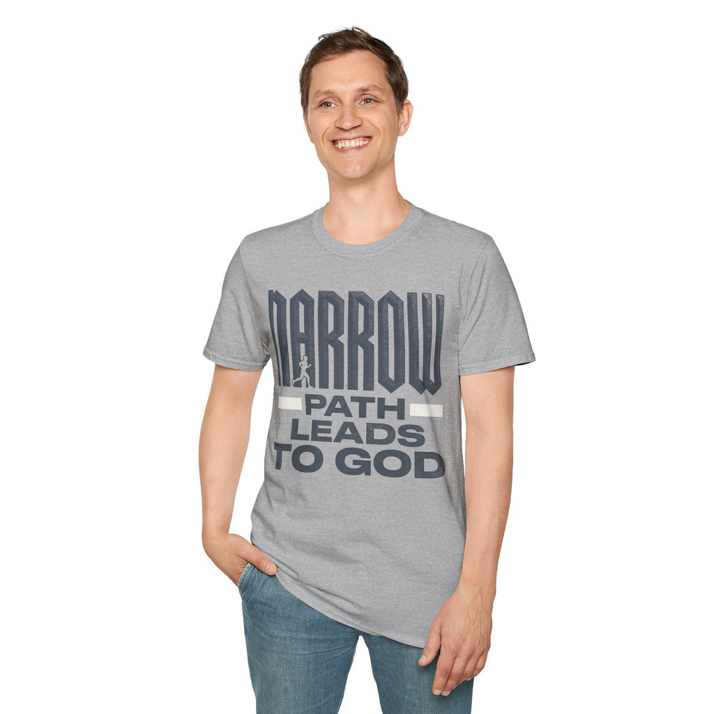 Narrow Path Leads to God Christian Runner T-Shirt (Male)