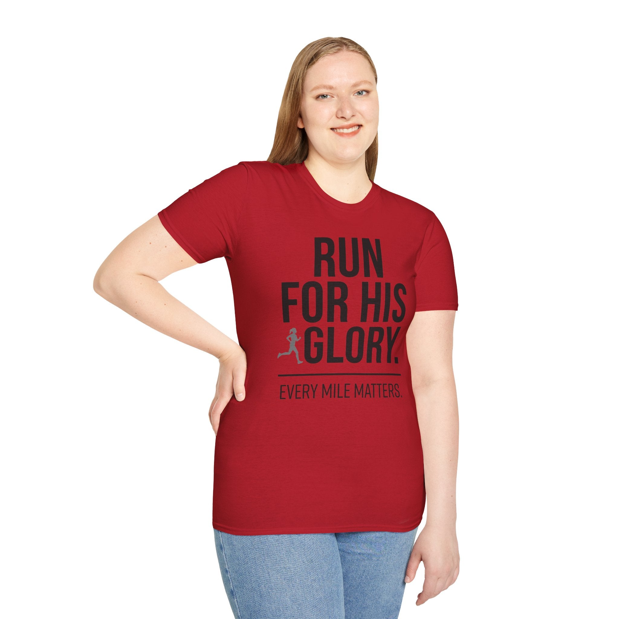 Run for His Glory Christian Runner T-Shirt (Female)