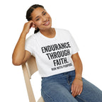 Endurance Through Faith - Run with Purpose Christian Runner T-Shirt