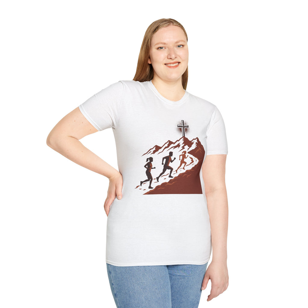 From the Valley to the Mountaintop Christian Runner T-Shirt