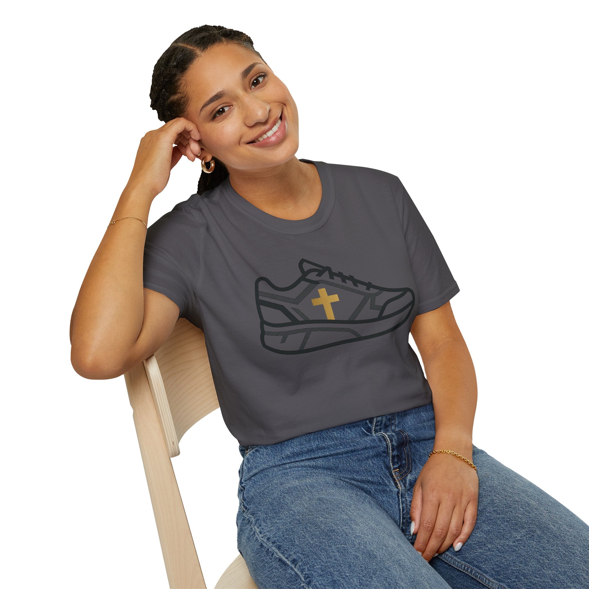 With Me Every Stride Christian Runner T-Shirt