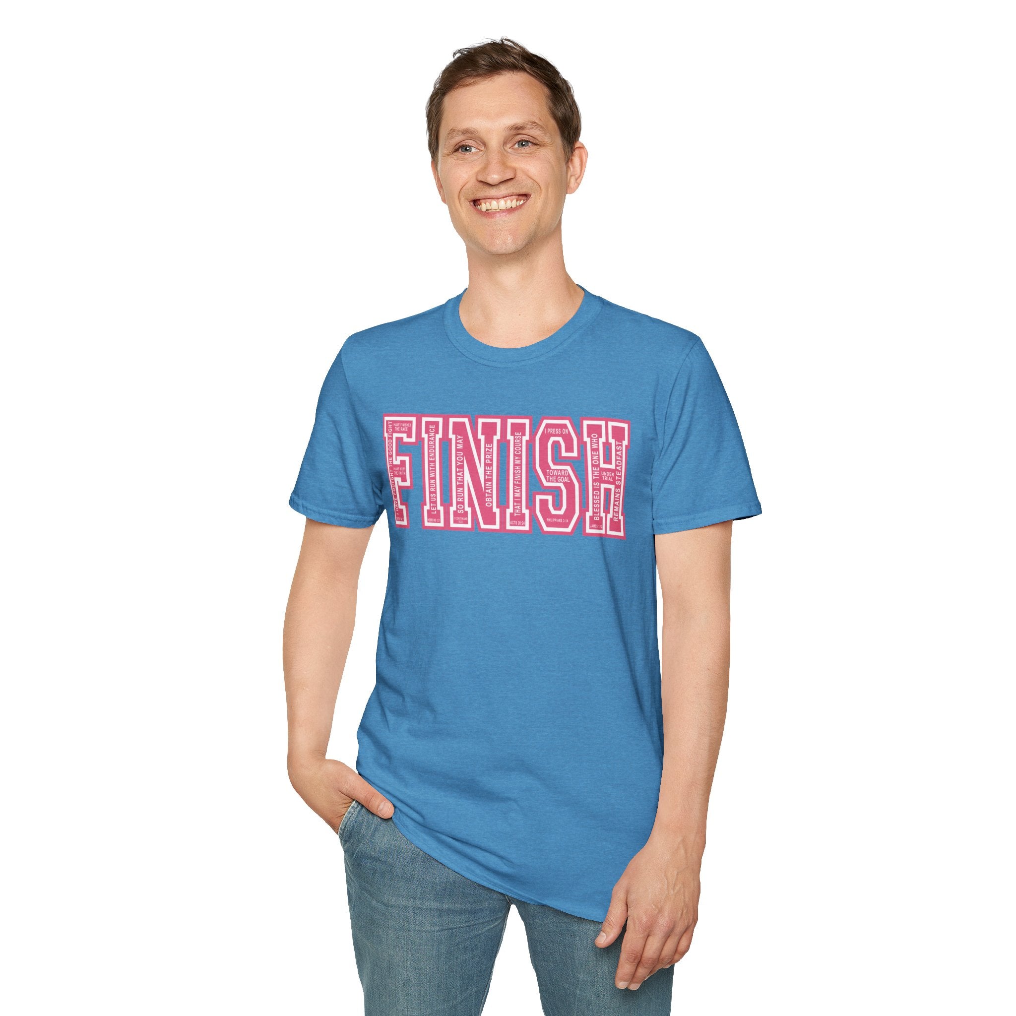 FINISH Christian Runner T-Shirt (Pink)