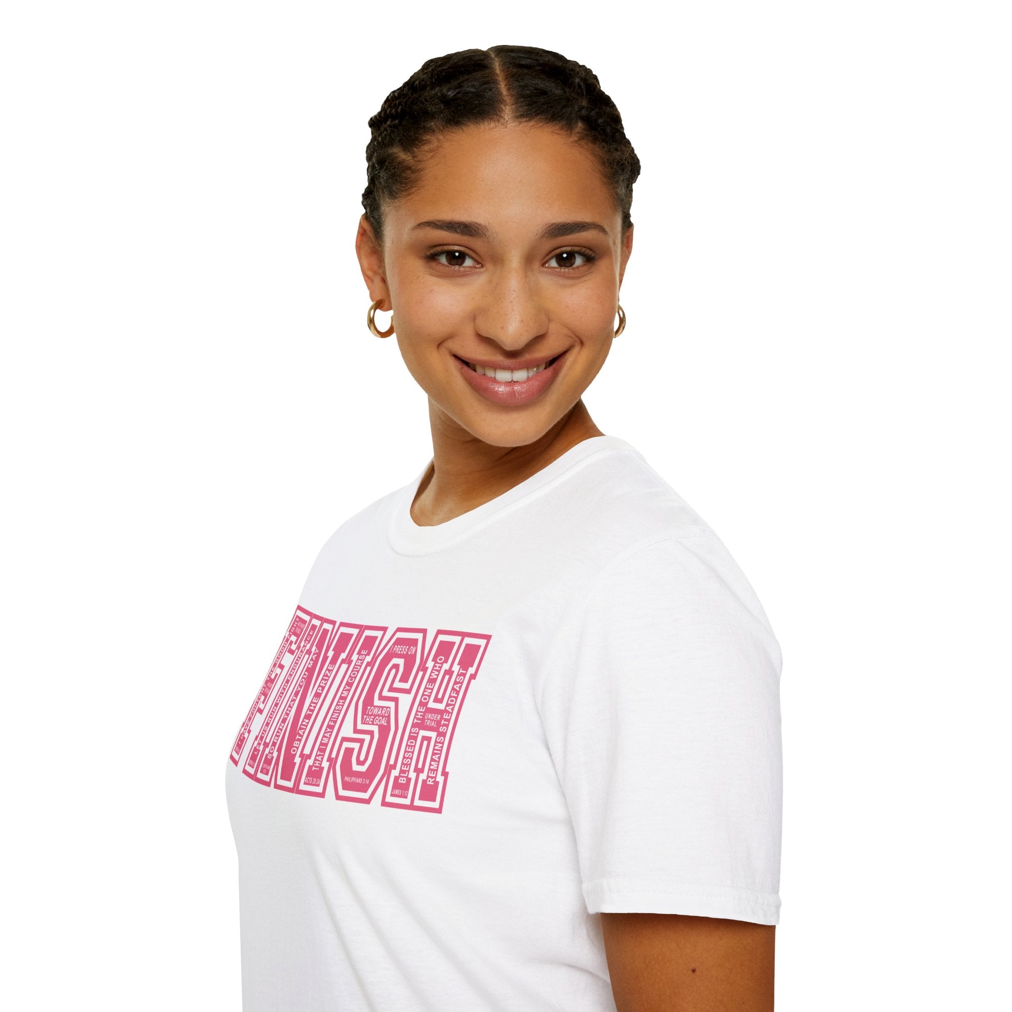 FINISH Christian Runner T-Shirt (Pink)