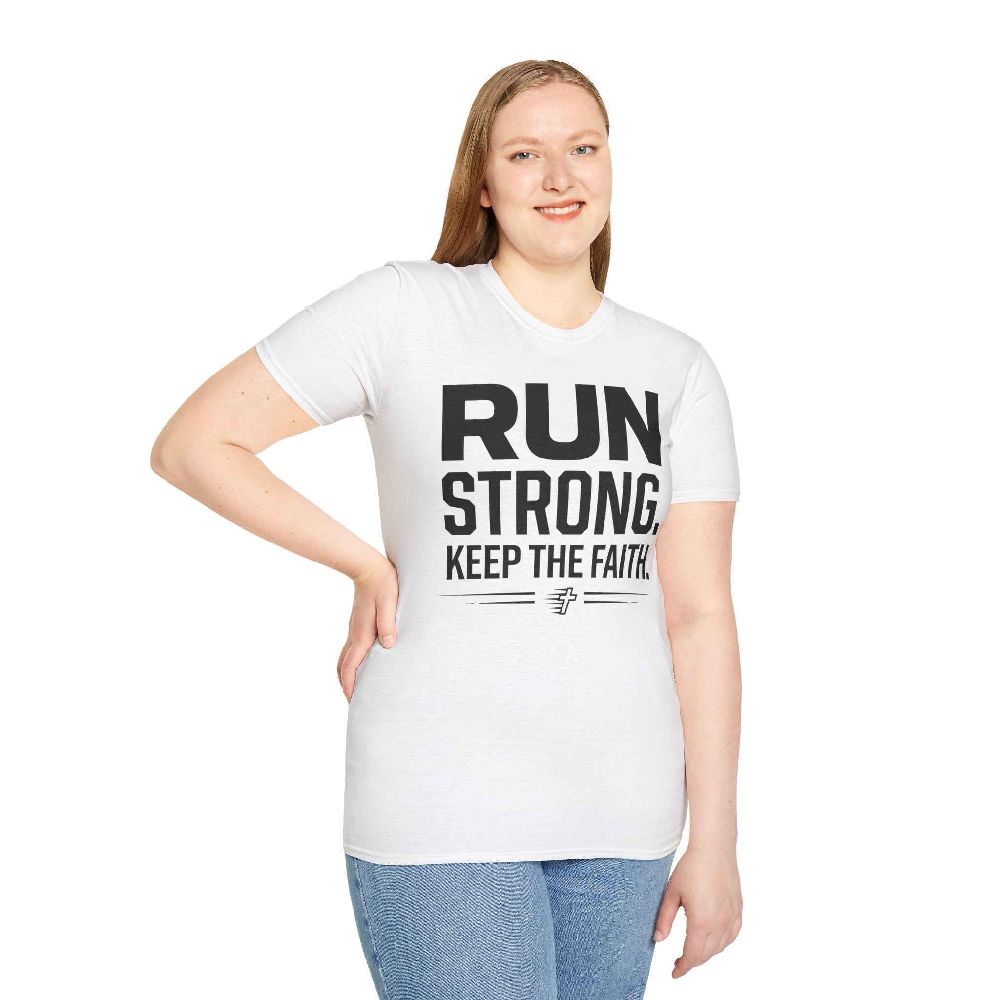 Run Strong - Keep the Faith Christian Runner T-Shirt
