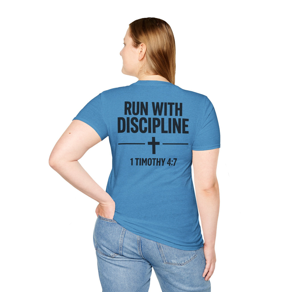 Mile & Mission - Run with Discipline Christian Runner T-Shirt