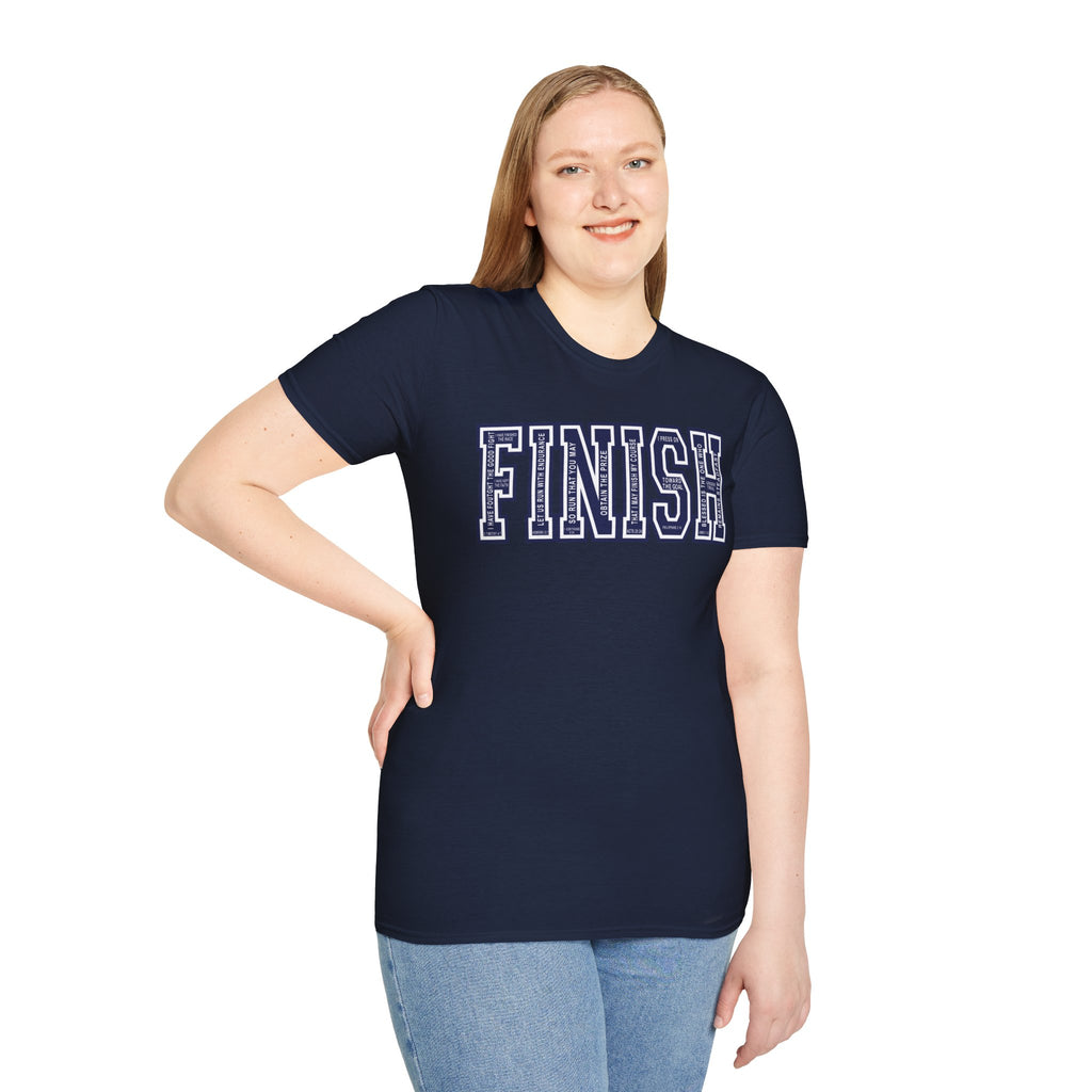 FINISH Christian Runner T-Shirt (Navy Blue)