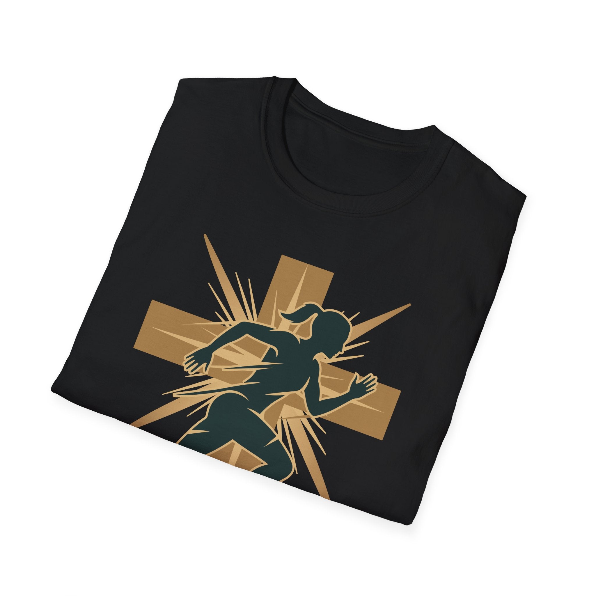 Cross Running Girl Christian Runner T-Shirt