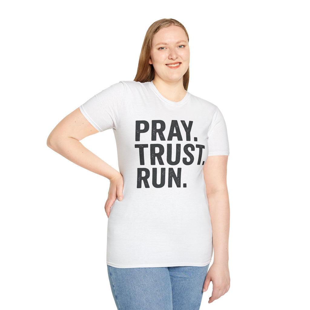Pray Trust Run Christian Runner T-Shirt