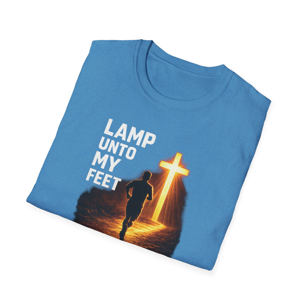 Lamp Unto My Feet - Light Unto My Path Christian Runner T-Shirt (Male)