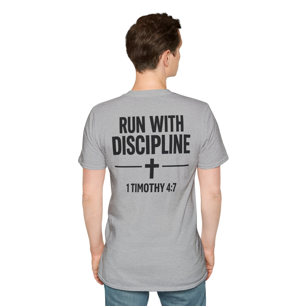 Mile & Mission - Run with Discipline Christian Runner T-Shirt