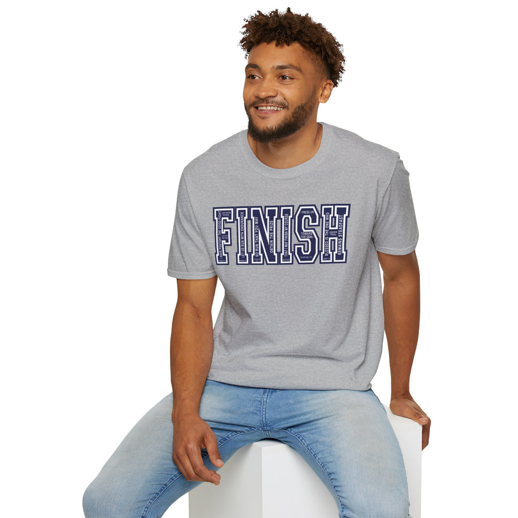 FINISH Christian Runner T-Shirt (Navy Blue)