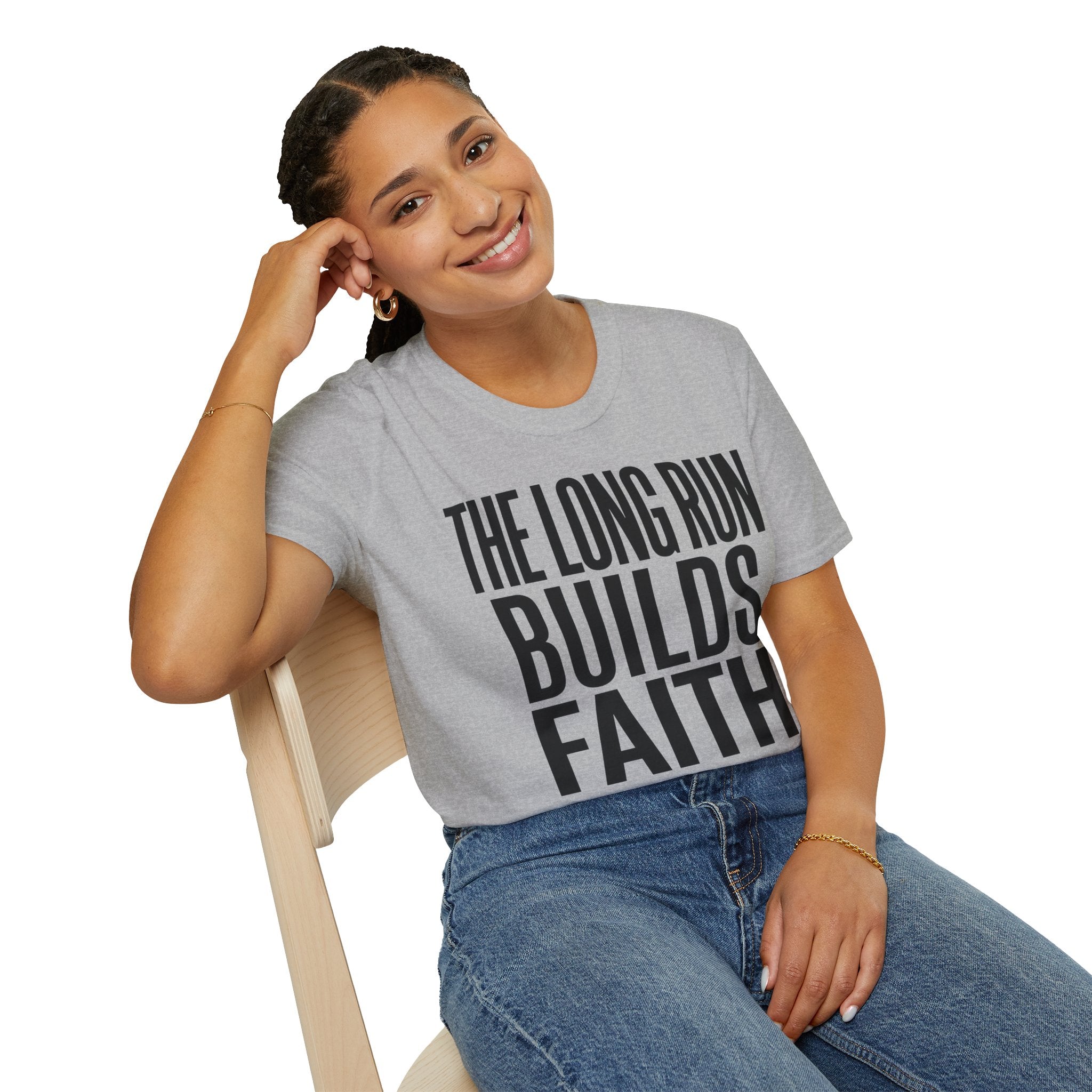 The Long Run Builds Faith Christian Runner T-Shirt