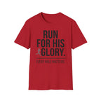Run for His Glory Christian Runner T-Shirt (Female)