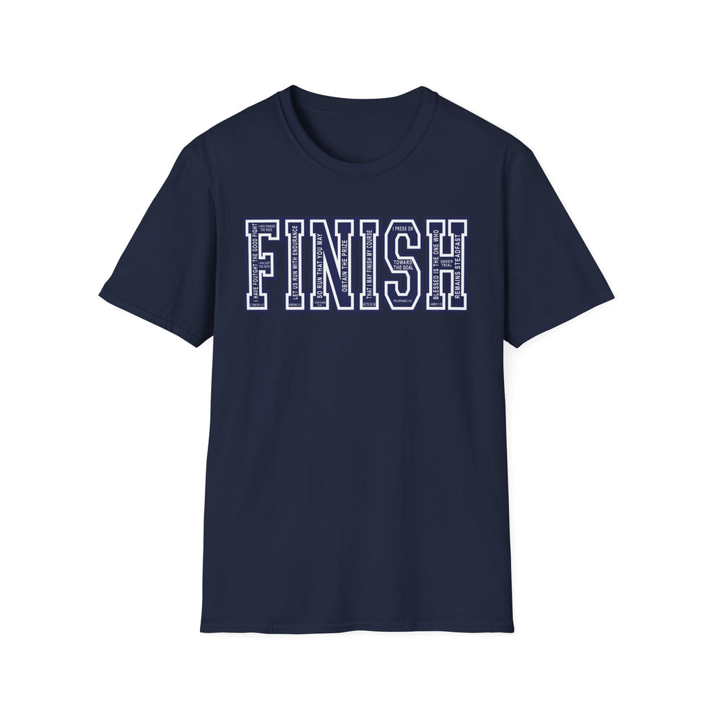 FINISH Christian Runner T-Shirt (Navy Blue)