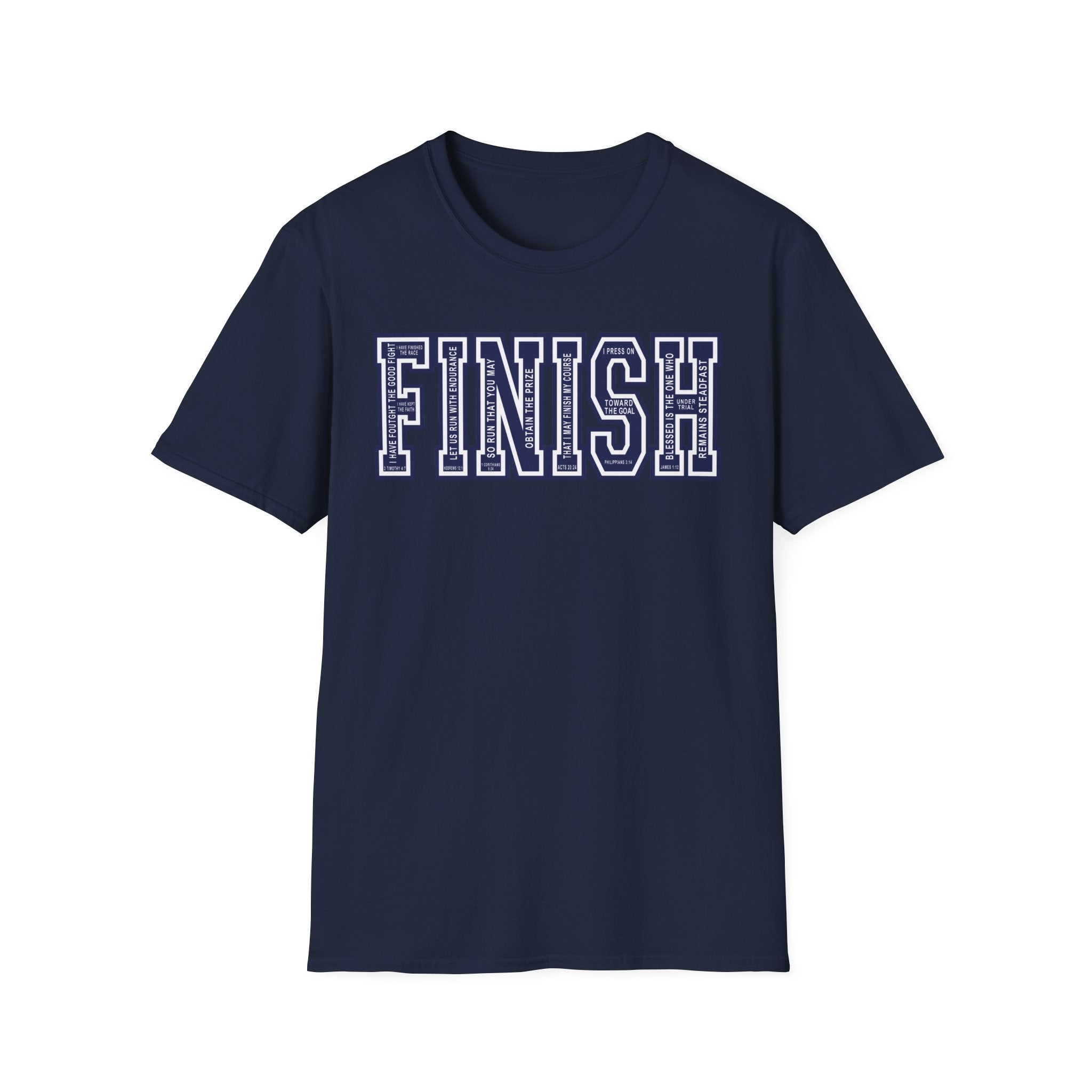 FINISH Christian Runner T-Shirt (Navy Blue)