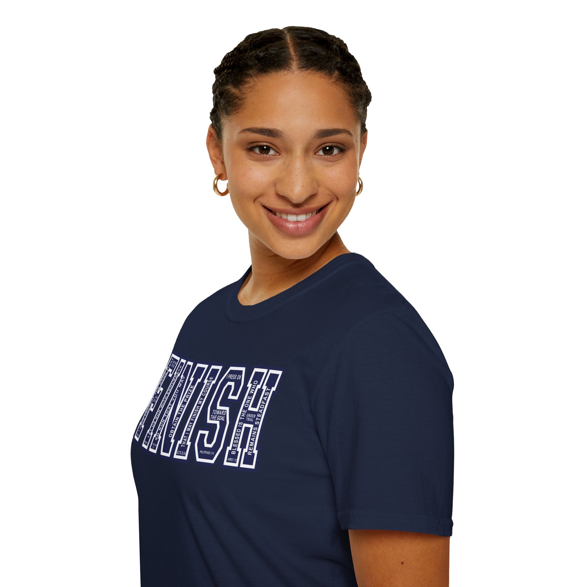FINISH Christian Runner T-Shirt (Navy Blue)
