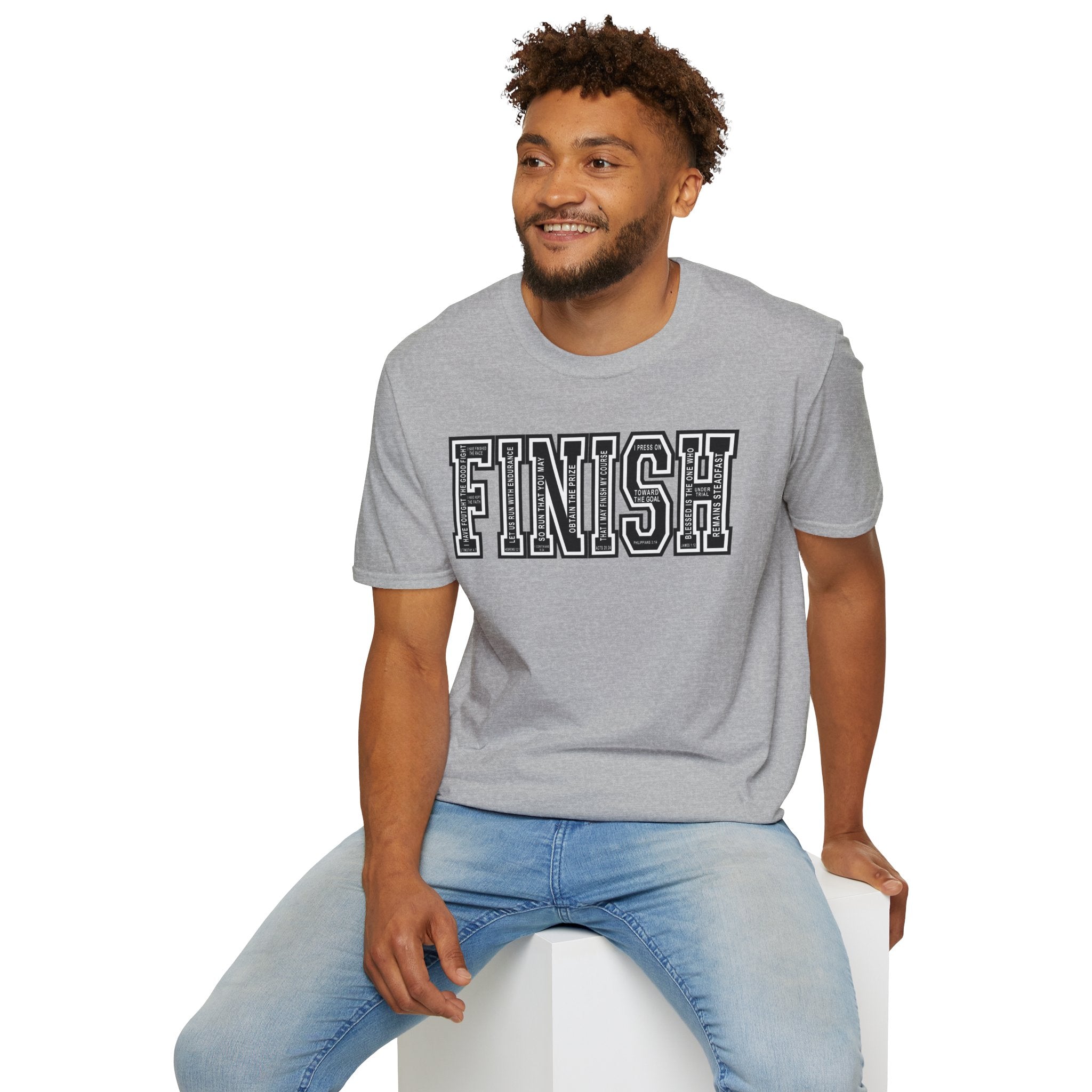 FINISH Running Christian Runner T-Shirt (Black)