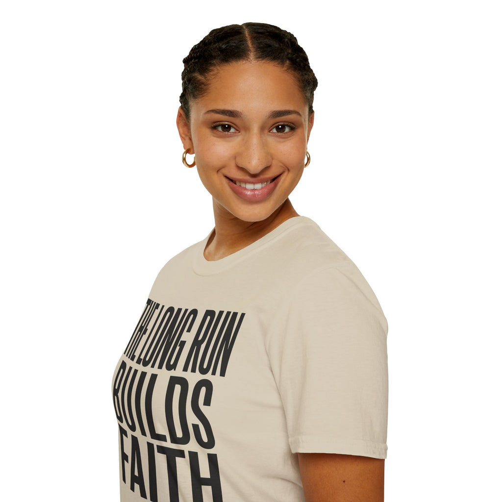 The Long Run Builds Faith Christian Runner T-Shirt