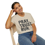 Pray Trust Run Christian Runner T-Shirt