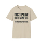 Discipline Over Comfort - Faith Over Everything Christian Runner T-Shirt