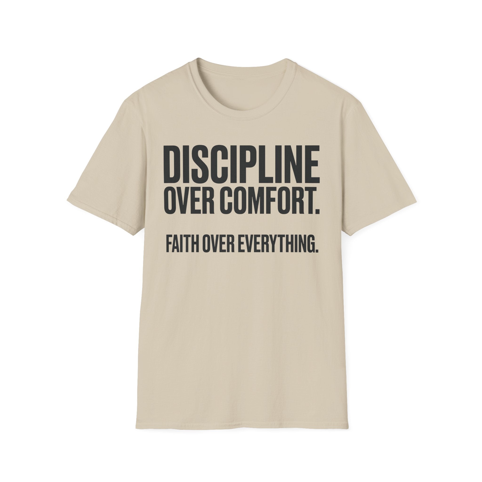 Discipline Over Comfort - Faith Over Everything Christian Runner T-Shirt