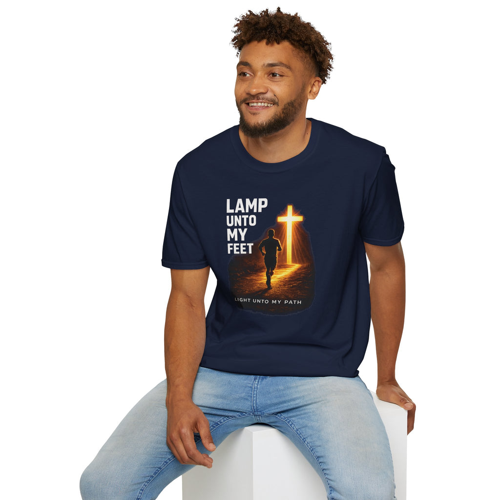 Lamp Unto My Feet - Light Unto My Path Christian Runner T-Shirt (Male)