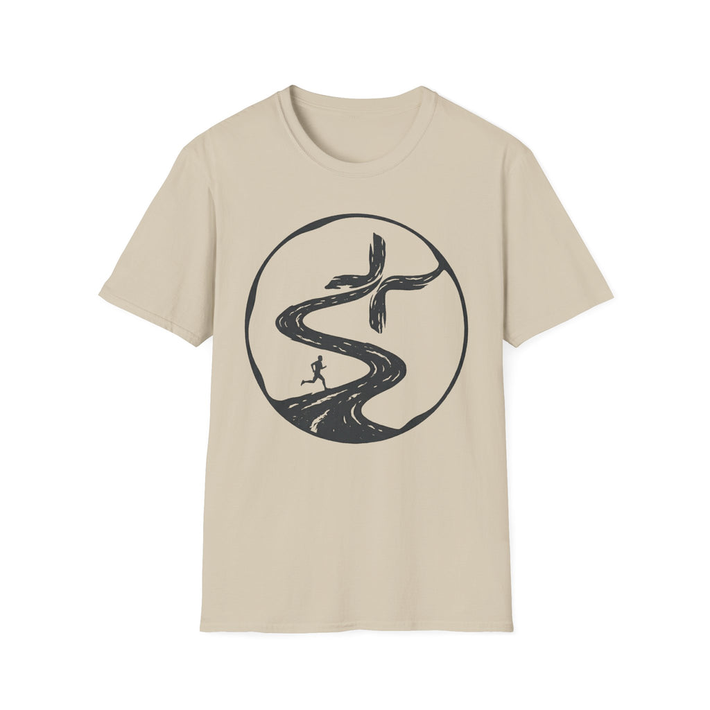 Winding Road to the Cross Christian Runner T-Shirt (Male)