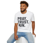 Pray Trust Run Christian Runner T-Shirt