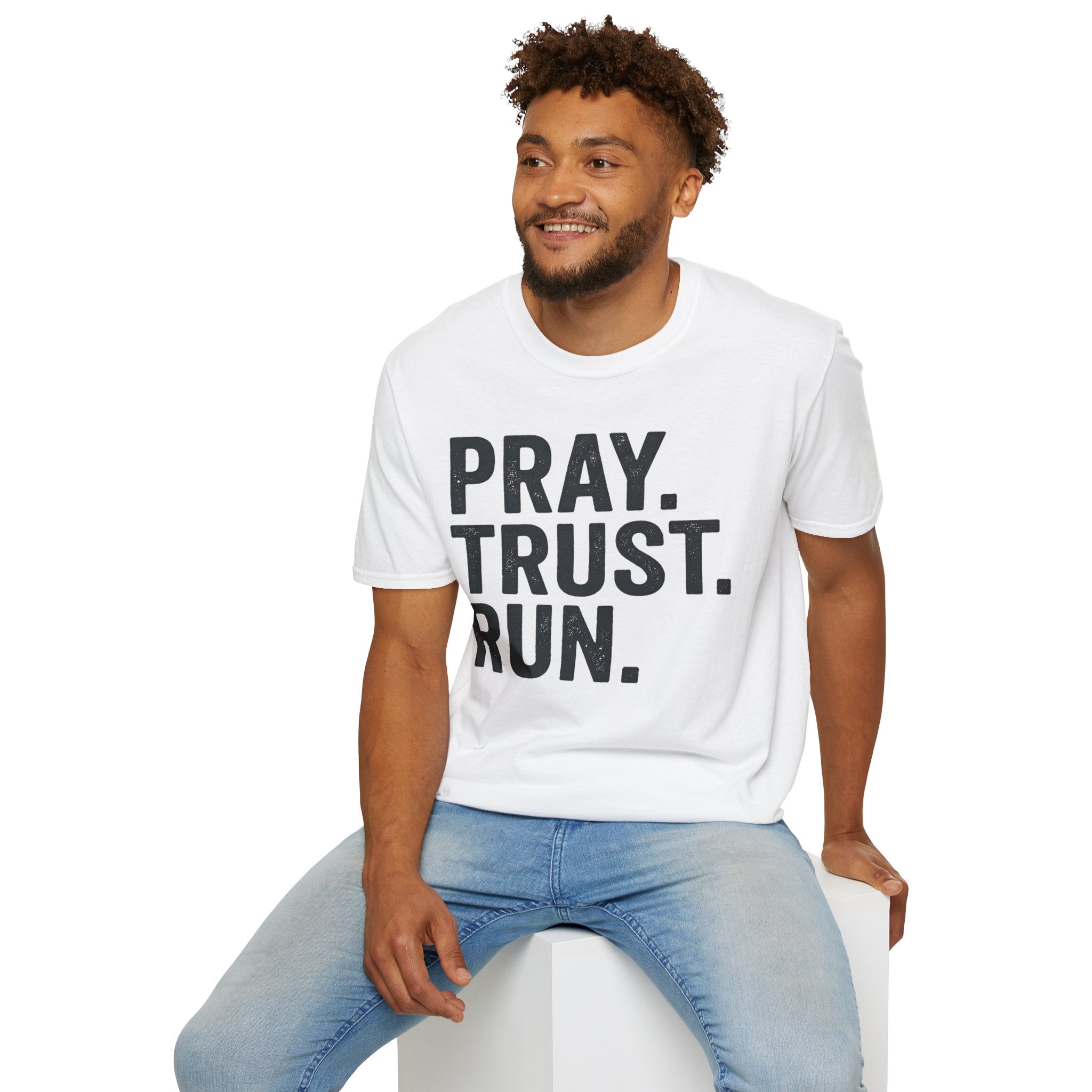 Pray Trust Run Christian Runner T-Shirt