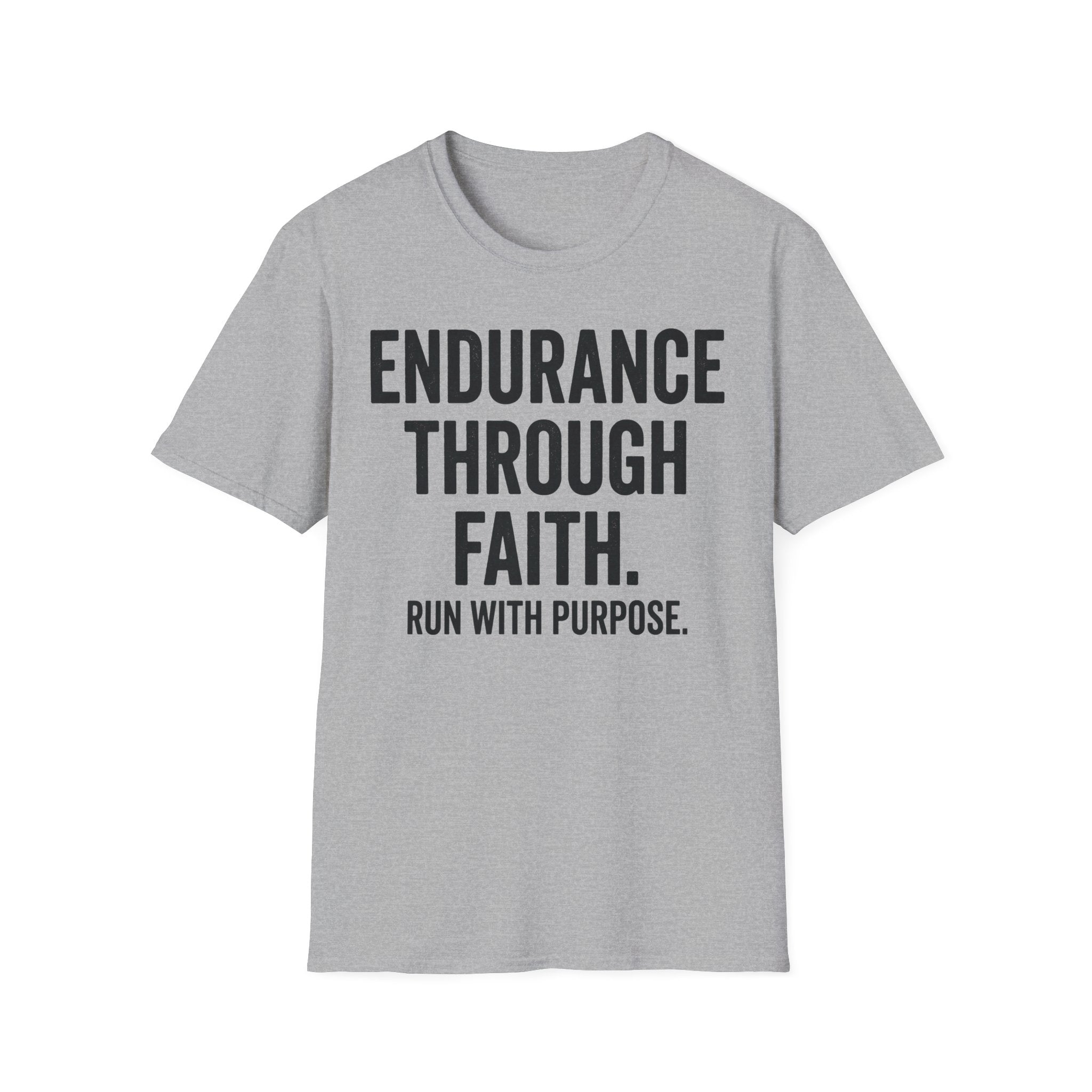 Endurance Through Faith - Run with Purpose Christian Runner T-Shirt