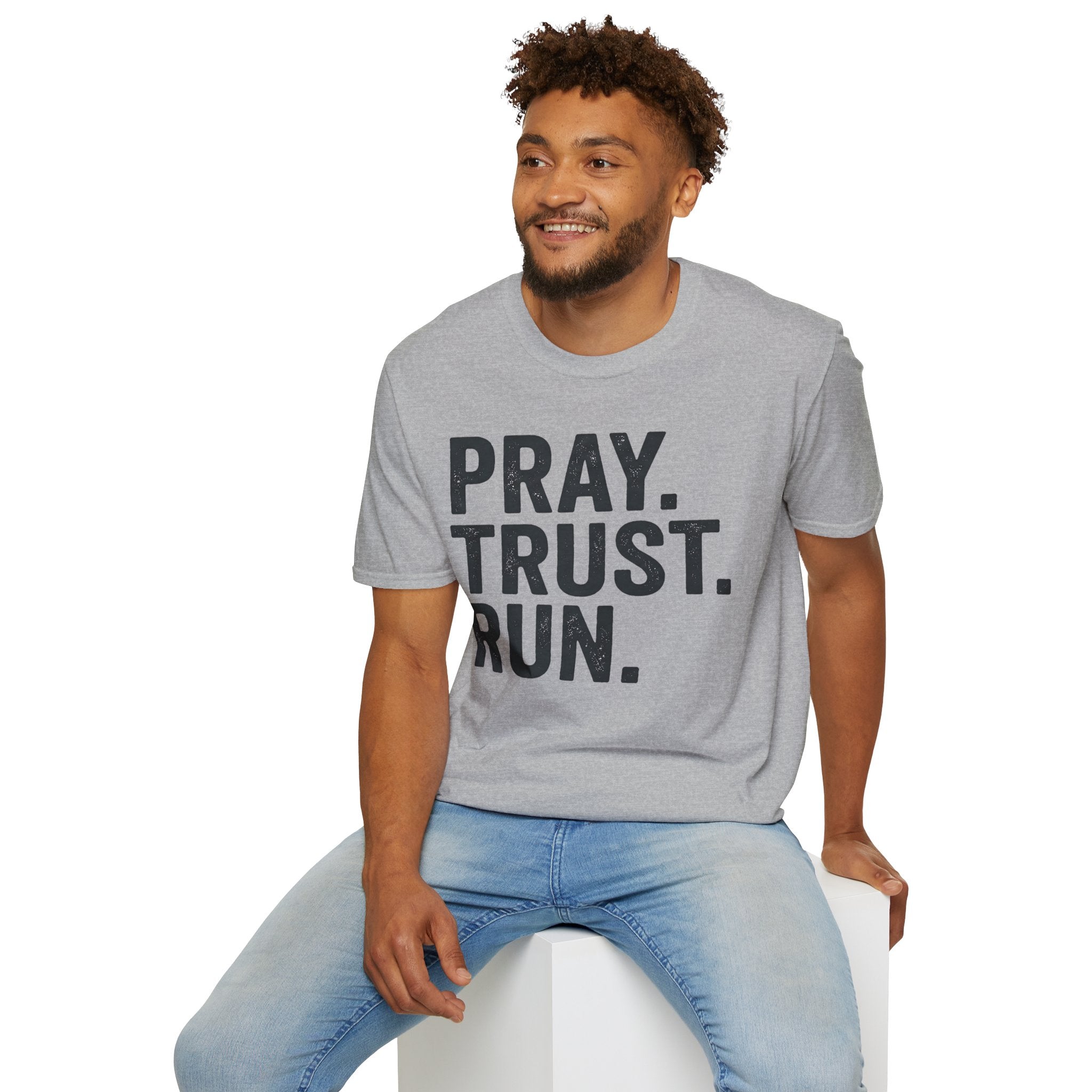 Pray Trust Run Christian Runner T-Shirt