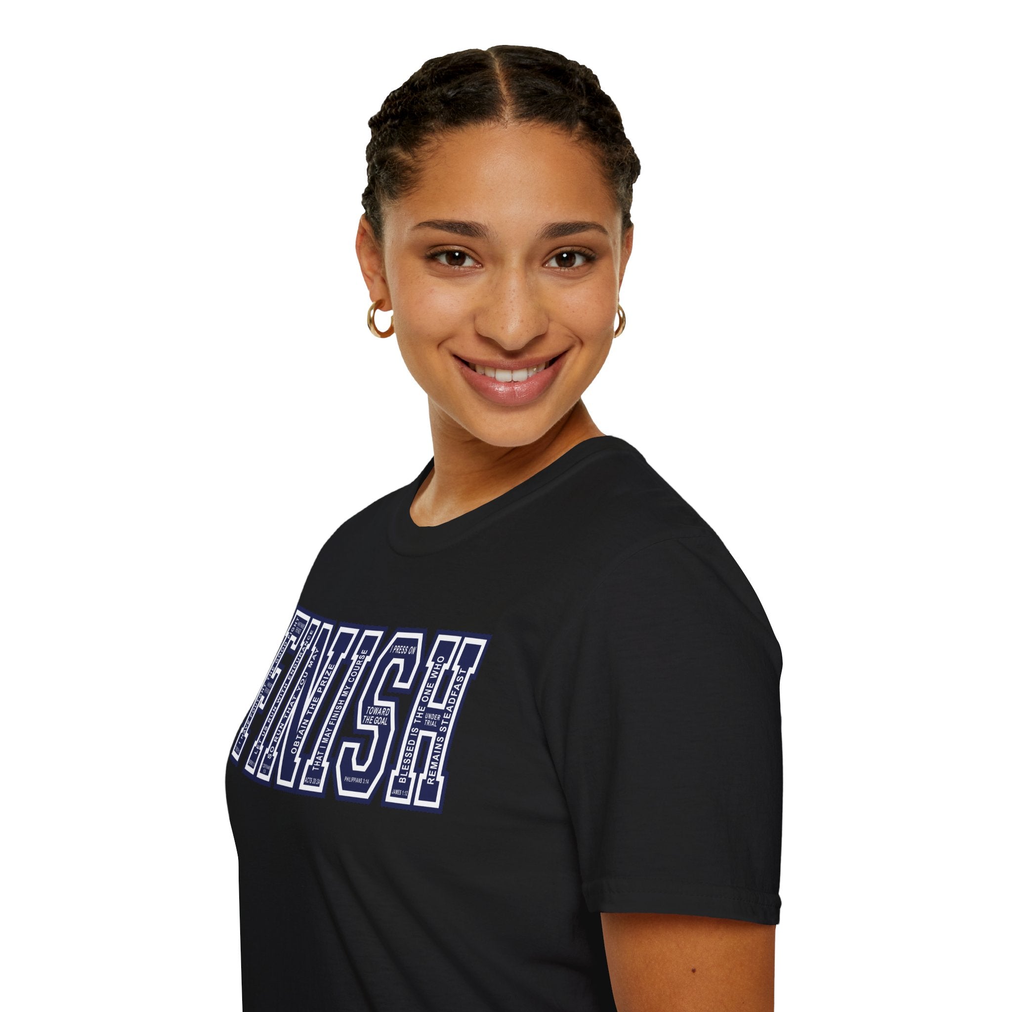 FINISH Christian Runner T-Shirt (Navy Blue)