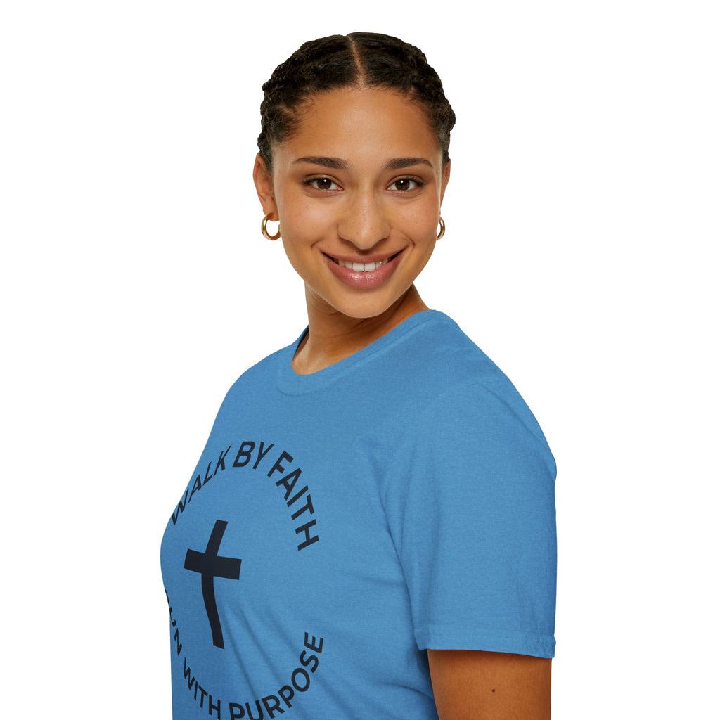 Walk by Faith - Run with Purpose Christian Runner T-Shirt